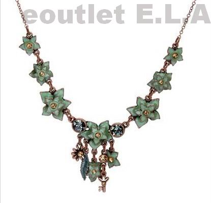 PILGRIM-CRYSTALS N ENAMEL FLORAL NECKLACE